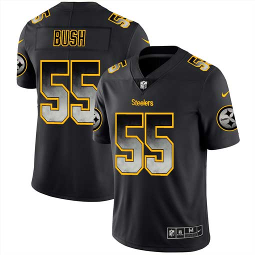 Men's Pittsburgh Steelers #55 Devin Bush Black 2019 Smoke Fashion Limited Stitched NFL Jersey